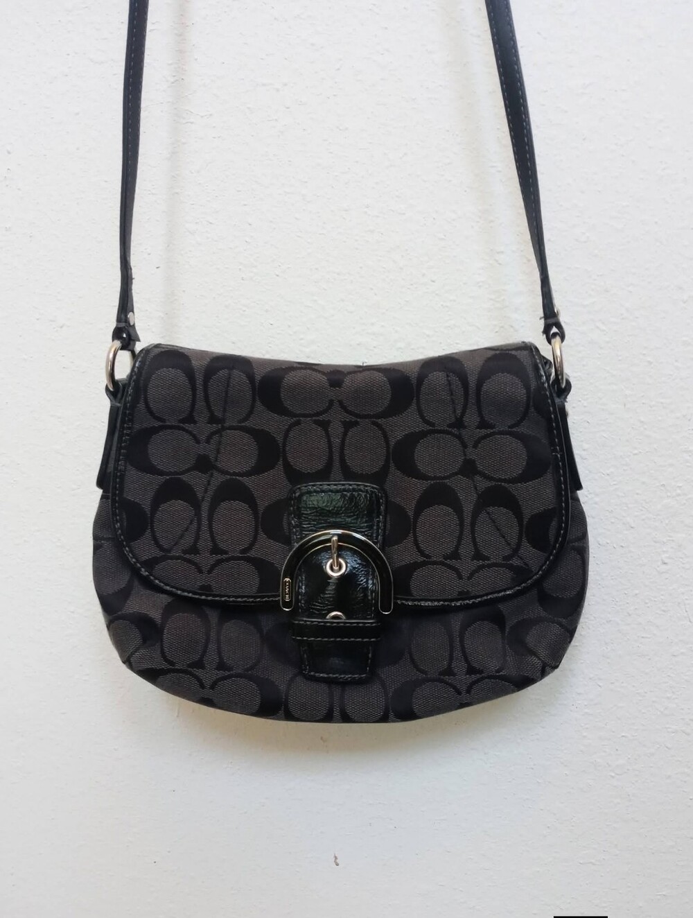 Coach Soho Signature Jacquard Shoulder Bag Vintage Black Y2K